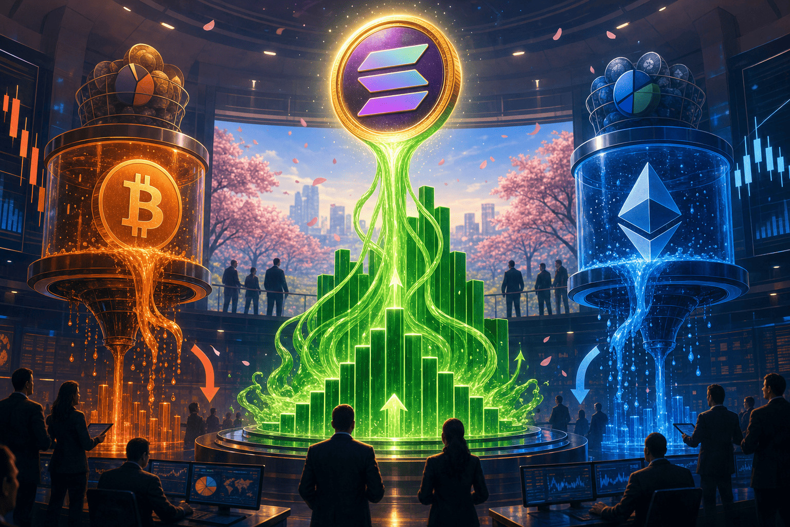 Solana-ETF's boeken recordinstroom in mei terwijl Bitcoin- en Ethereum-fondsen leeglopen