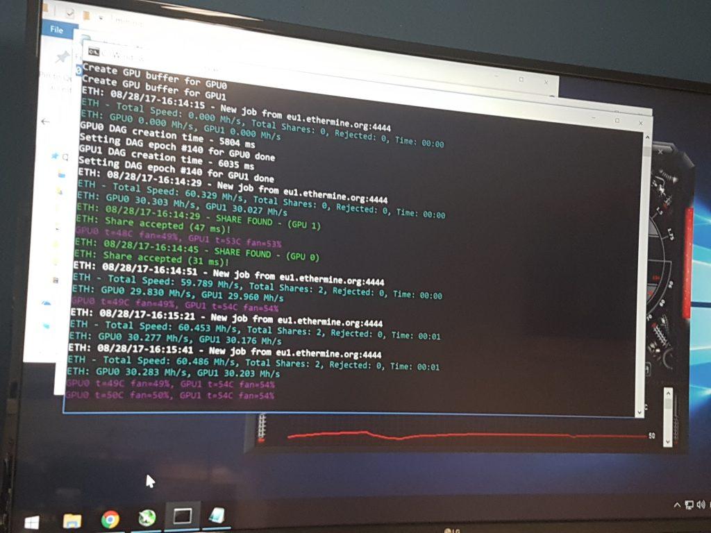 ethermine test 2 gpus