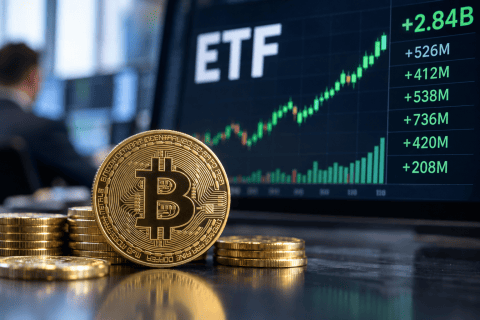 Voor de derde keer ooit krijgen bitcoin-ETF's zes beursdagen op rij geld binnen