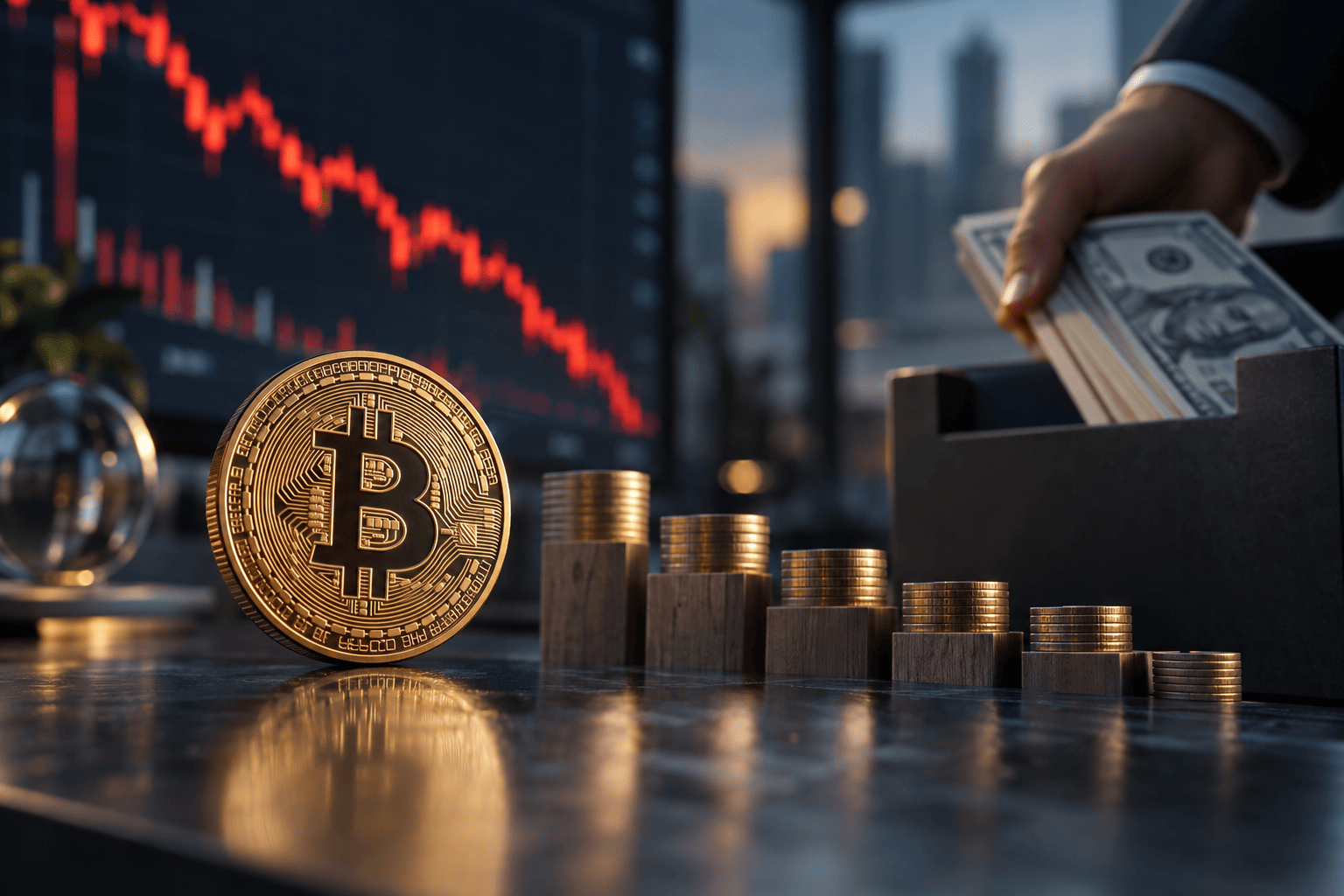 Bitcoin-ETF's tweede week op rij in de min, al neemt de uitstroom af