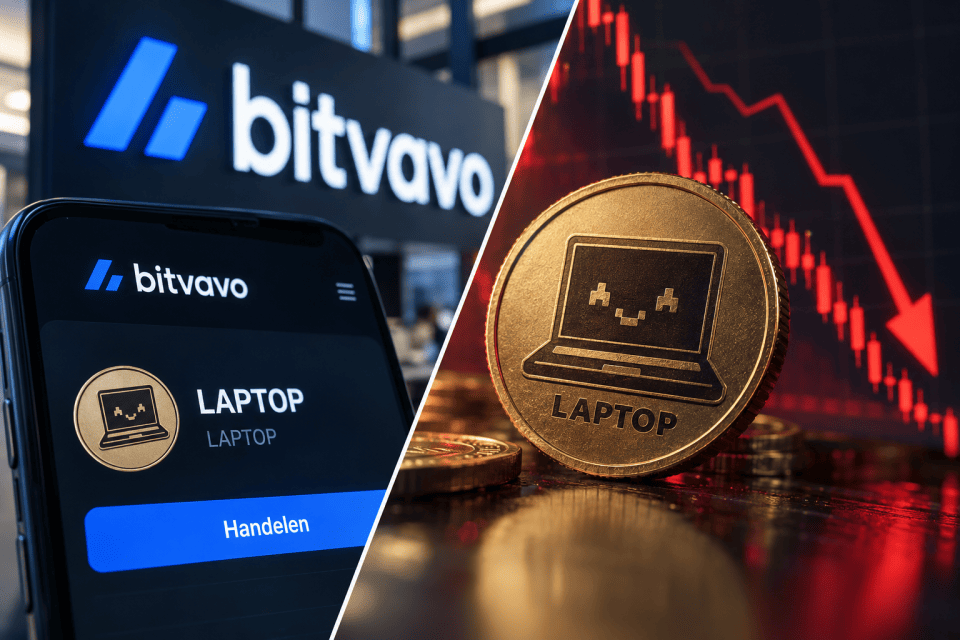 Bitvavo zet memecoin LAPTOP in de handel, koers zakt opnieuw met de helft