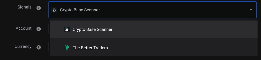 Signals kiezen op Altrady - Crypto Base Scanner of The Better Traders