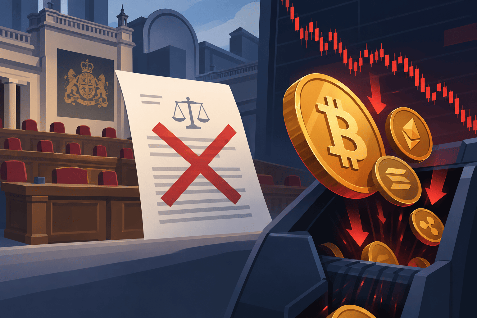 Cryptowet haalt Senaat niet, beurzen sluiten 571 miljoen dollar aan posities