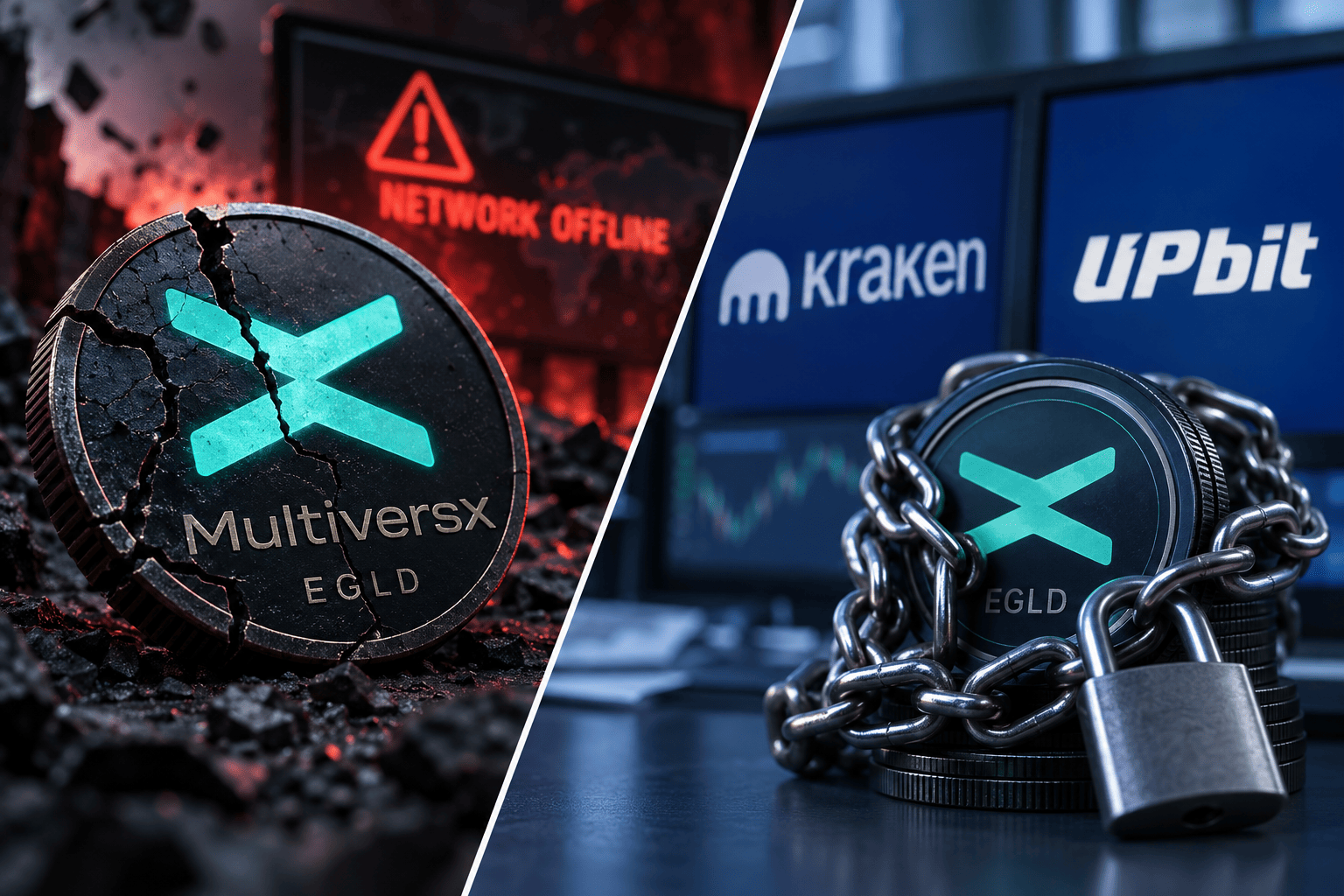 MultiversX ligt stil na aanval, EGLD staat vast op Kraken en Upbit