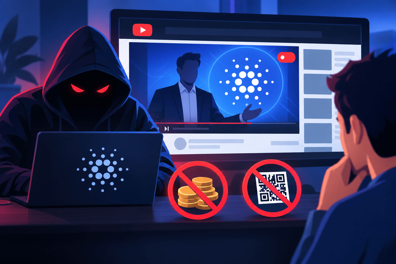 Cardano-kanaal op YouTube gekaapt voor nepstream: niets sturen, niets scannen