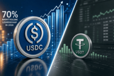 USDC vergroot voorsprong op USDT: 70 procent van stablecoinvolume in 2026