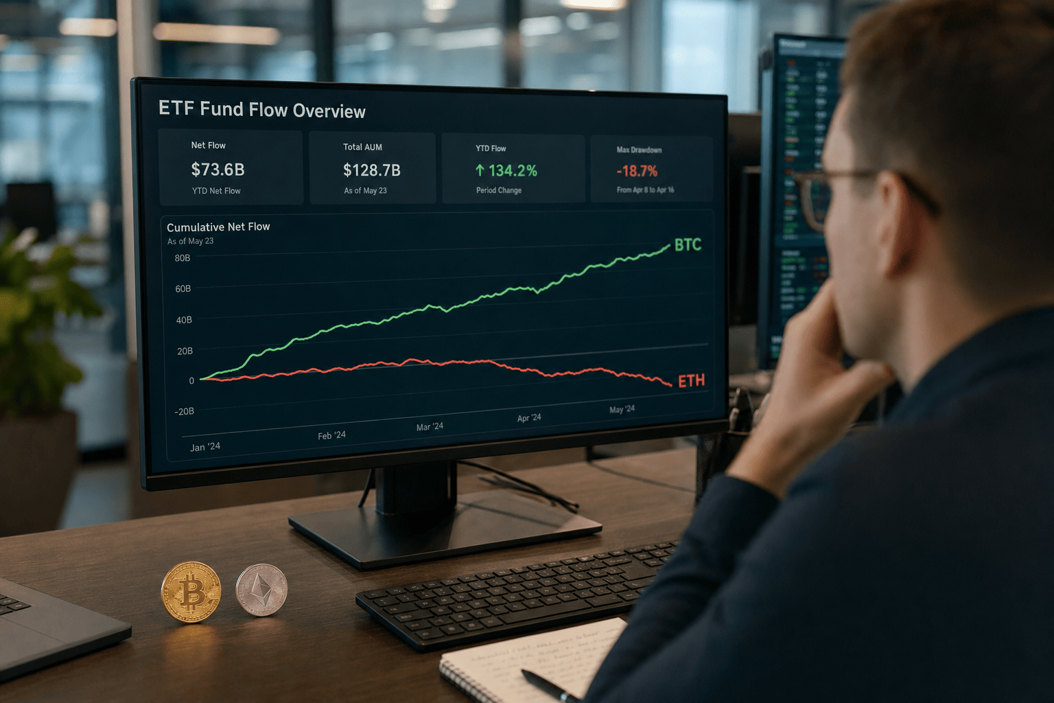 Bitcoin-ETF's keren terug naar instroom, ether-ETF's blijven leeglopen