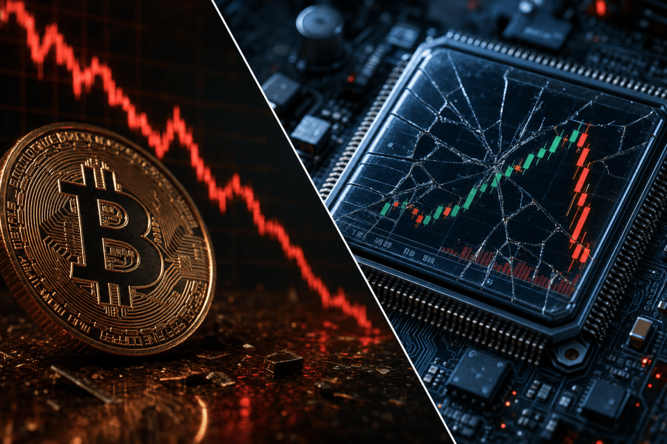 Bitcoin zakt naar 62.500 dollar terwijl AI-rally op de beurzen kraakt