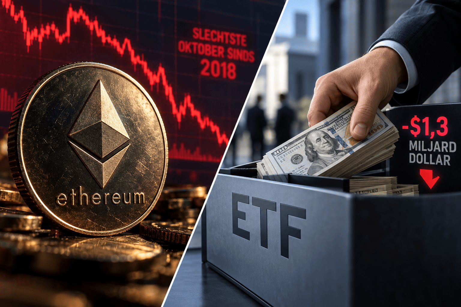 Ether op weg naar slechtste oktober sinds 2018, ETF-beleggers halen geld weg